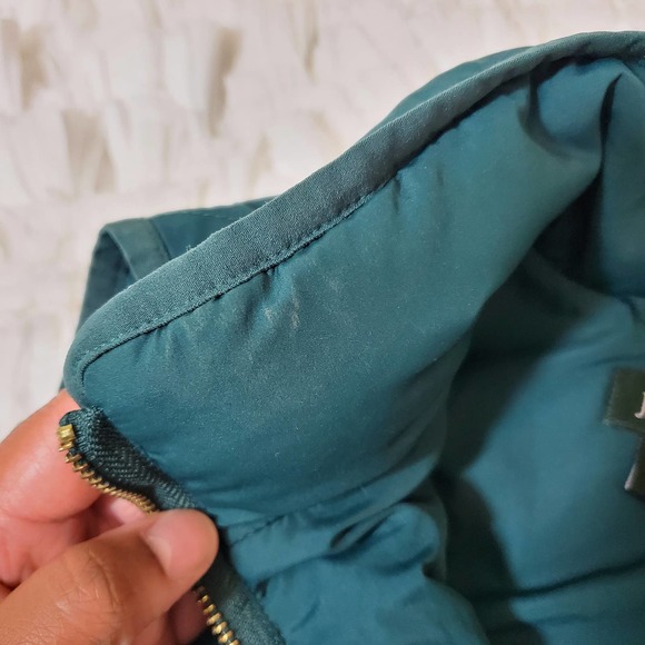 J. CREW | DOWN FEATHER QUILTED LIGHTWEIGHT PUFFER VEST FOREST GREEN WOMEN XS - Picture 10 of 16